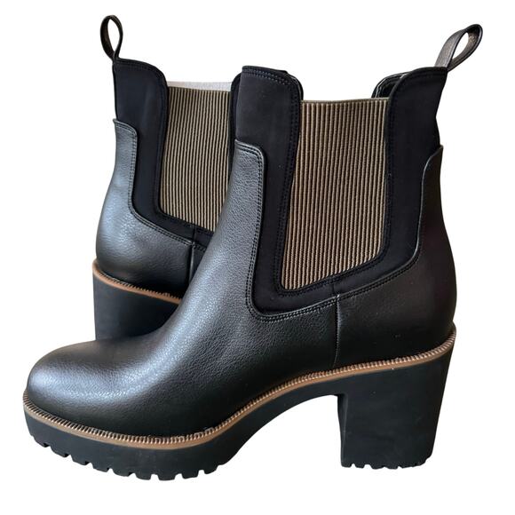 CHINESE LAUNDRY Good Day Bootie Black Chunky Boot Lug Sole Platform Size 9.5 - Picture 3 of 11